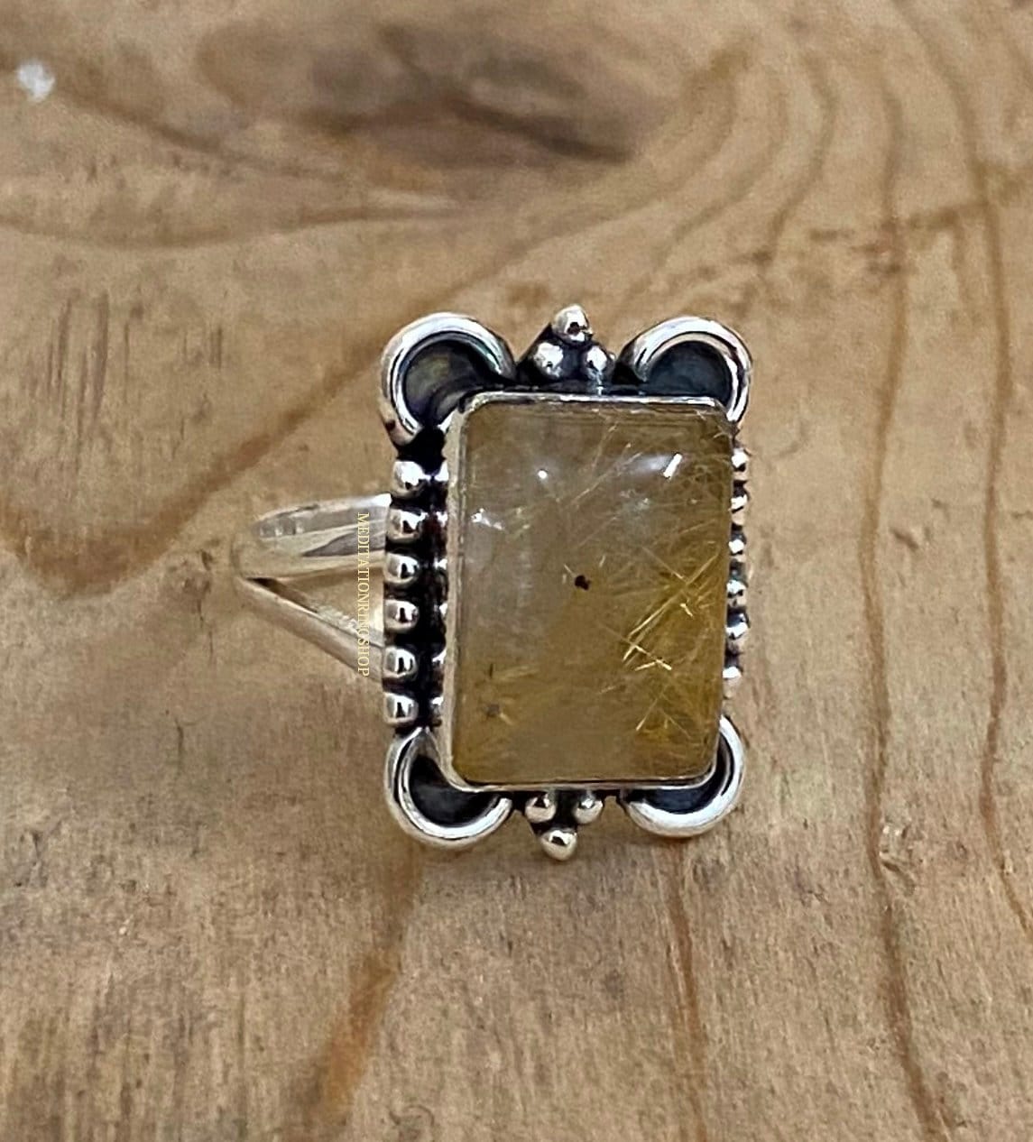 Golden Rutile Gemstone Ring, 925 Sterling Silver, Handmade Jewelry, Gift For Women, Christmas Stacking Golden Rutile Gemstone Ring, 925 Sterling Silver, Handmade Jewelry, Gift For Women, Christmas Stacking von Silverjewellery30