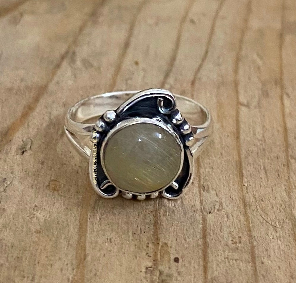 Golden Rutile Ring, 925 Sterling Silver Handmade Gemstone Jewelry, Gift For Christmas, Promise Her Golden Rutile Ring, 925 Sterling Silver Handmade Gemstone Jewelry, Gift For Christmas, Promise Her von Silverjewellery30