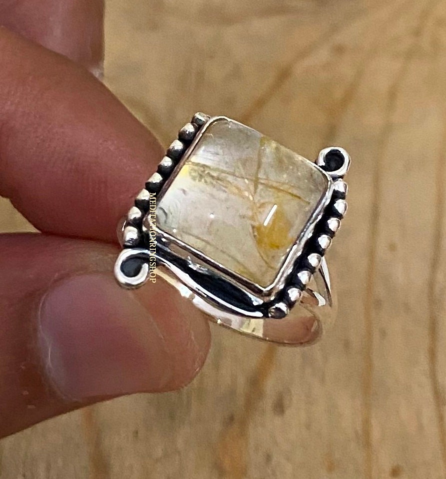 Golden Rutile Vintage Ring, Handmade Gemstone, 925 Sterling Silver, Man For Women Gift Christmas, Her Golden Rutile Vintage Ring, Handmade Gemstone, 925 Sterling Silver, Man For Women Gift Christmas, Her von Silverjewellery30