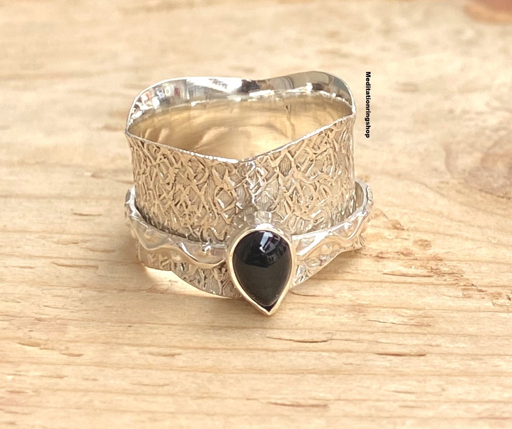 Natural Black Onyx Spinner Band Ring, Women 925 Sterling Silver Christmas Gift Gemstone Jewelry, Boho Ring Natural Black Onyx Spinner Band Ring, Women 925 Sterling Silver Christmas Gift Gemstone Jewelry, Boho Ring von Silverjewellery30