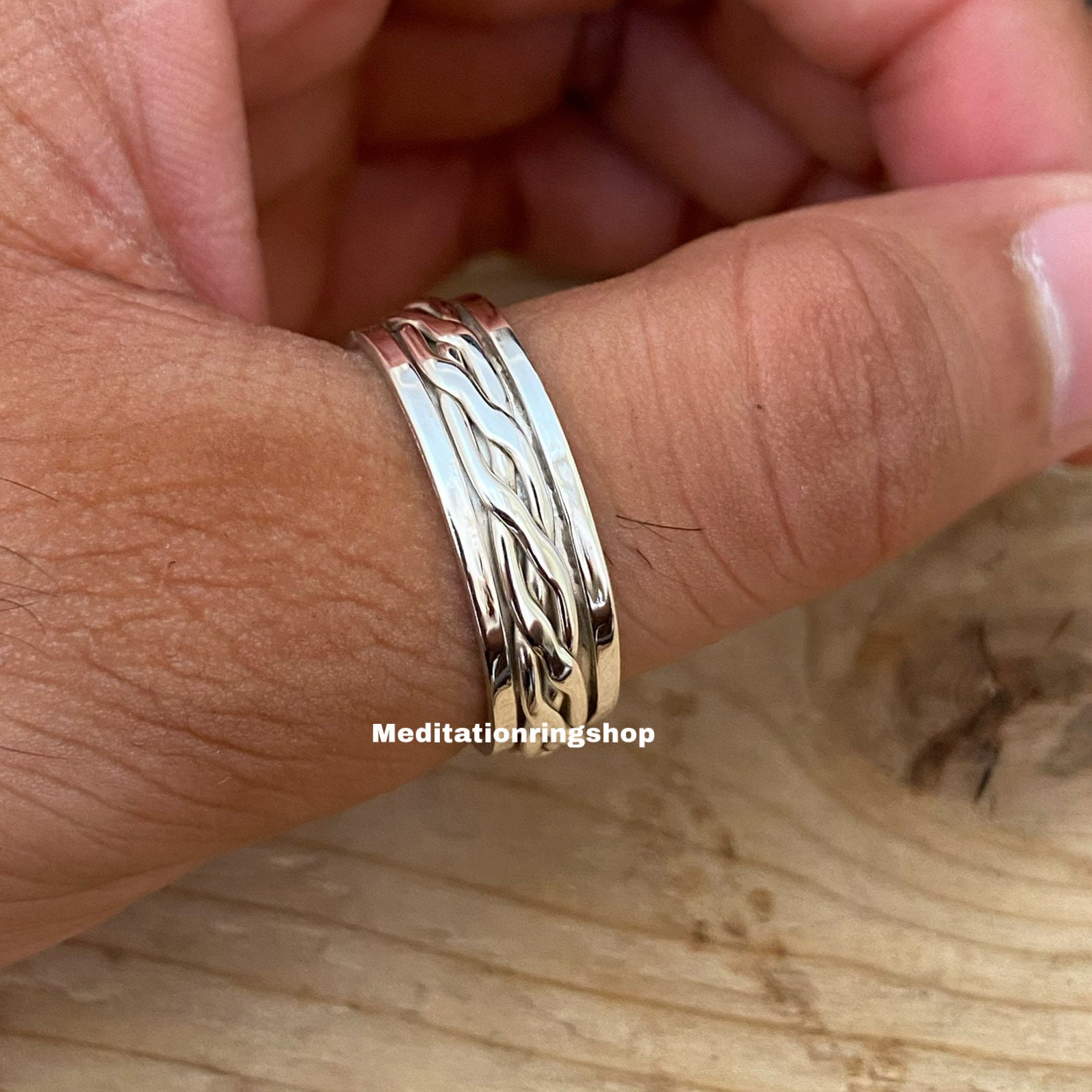 Spinner Ring, Handmade Statement Women 925 Sterling Silver, Stacking Christmas Gift Promise For Her Spinner Ring, Handmade Statement Women 925 Sterling Silver, Stacking Christmas Gift Promise For Her von Silverjewellery30
