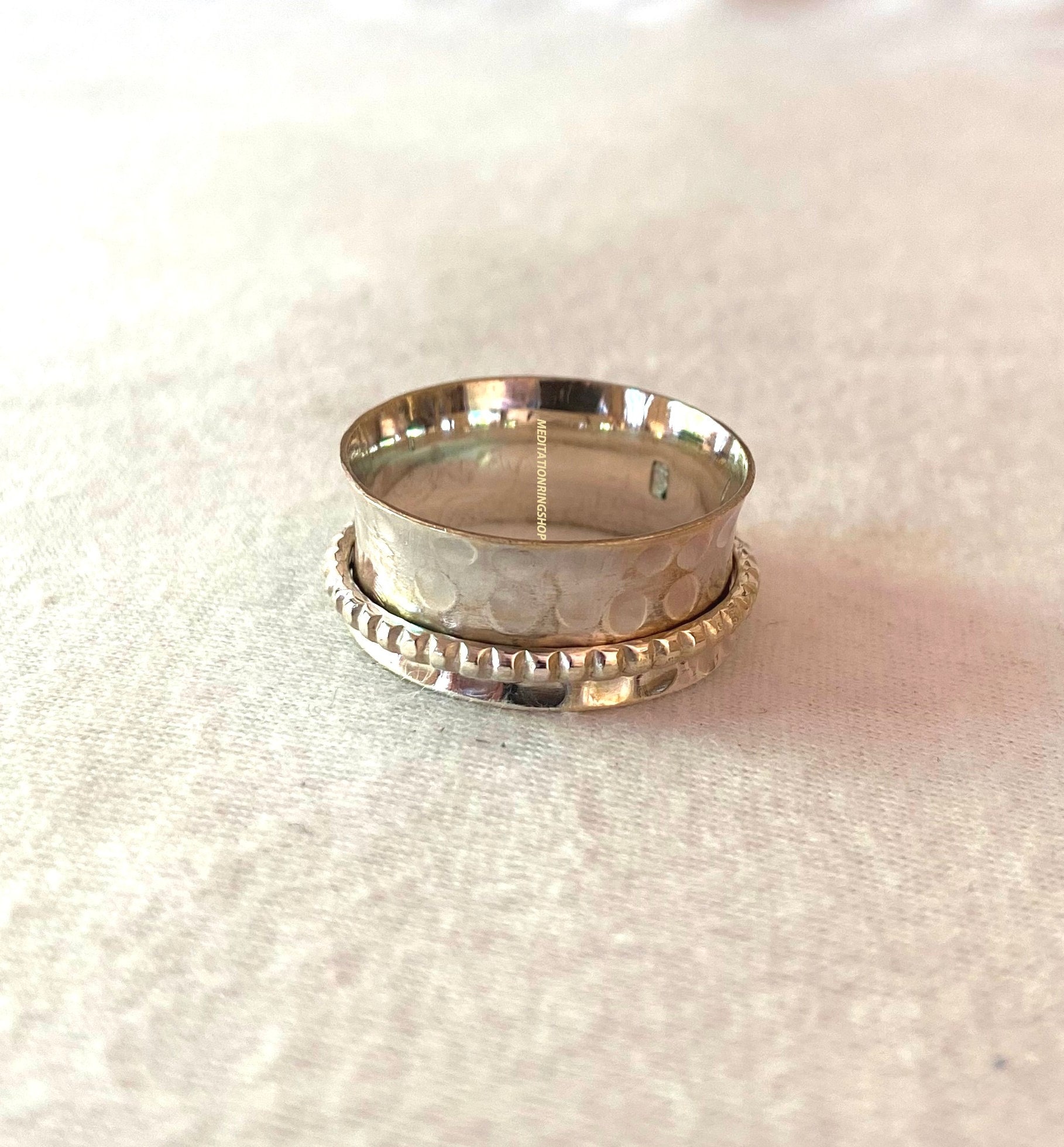 Spinner Band Ring, Handmade Boho 925 Sterling Silver Hammered Man For Women Wide Christmas Gift Spinner Band Ring, Handmade Boho 925 Sterling Silver Hammered Man For Women Wide Christmas Gift von Silverjewellery30