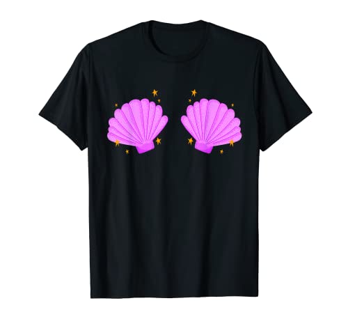 Meerjungfrau Kostüm Muschel Bikini T-Shirt von Meerjungfrau Kostüm Muschel BH Karnveal Fasching