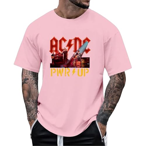 ACDC T-Shirt Power Up Cover Tshirt Rock Music Band AC DC PWR UP Stage Lights T-Shirts Fan-Shirt Hells Bells High Voltage Hard Rock T Shirt für Herren Damen Langlebig Nachaltig Shirts für Fans von Meggsnle