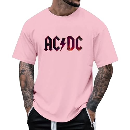 ACDC T-Shirt Power Up Cover Tshirt Rock Music Band AC DC PWR UP Stage Lights T-Shirts Fan-Shirt Hells Bells High Voltage Hard Rock T Shirt für Herren Damen Langlebig Nachaltig Shirts für Fans von Meggsnle