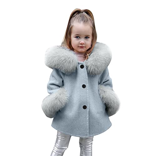 Kleinkind Mädchen Winter Winddichte Mantel Plüsch-Handtuchkragen Jacke Modische Kinderkleidung Warme Fleece Oberbekleidung Jacke Mantel für Mädchen (1-2 Jahre) von Meggsnle