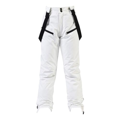 Meggsnle Damen Skihose Kurzgröße Hosenträgerhose Snowboardhose Winter Wasserdicht Winddicht Warm Abnehmbare Hosenträger Skilanglaufhose Thermohose Wanderhose Ski Pant von Meggsnle