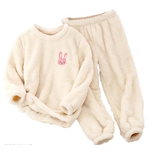 Meggsnle Kinder Schlafanzug Jungen Mädchen Pyjama Winter Warm Zweiteiler Hausanzug Fleece Langarm Nachtwäsche Warme Hauskleidung Zweiteilig mit Lange Oberteile Und Hosen von Meggsnle