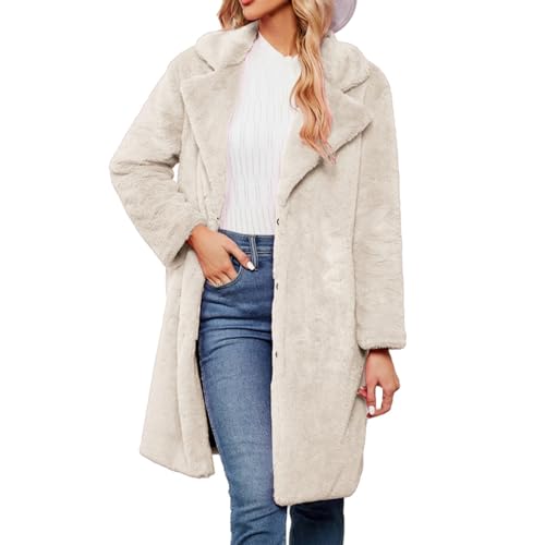 Meggsnle Teddymantel Damen Flauschig Luxuriös Thermojacke Weich Pelzimitatjacke Chic Kuschelmantel Felljacke Komfortabel Nerzmantel Fliegerjacke Extravagant Pelzimitatmantel Nerzjacke von Meggsnle