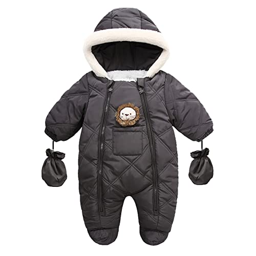 Baby Winteroverall Winter Reißverschluss Winterjacke Winteranzug 0-24 Monate Fleece Winterkleidung Strampler Schneeanzug Jungen Mädchen Langarm Jumpsuit Warm Outfits Geschenk Overall Mit Kapuze von MeiLyviba