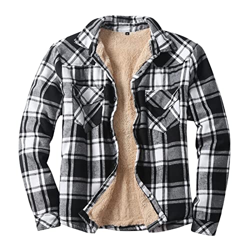 MeiLyviba Holzfällerhemd Herren Thermohemd Lässige Outdoor Hemd Herrenjacke Regular Fit Hemdjacke Warme Gefüttert Winterjacke Warm Kariertes Hemd Fleece Thermo Plaid Freizeithemd Mit Multi Taschen von MeiLyviba