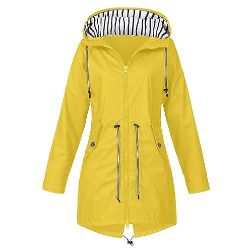 MeiLyviba Leicht Regenjacke Damen Wasserdicht Atmungsaktiv Faltbar Windbreaker Mit Kapuze Softshelljacke Fahrradjacke Dünne Sommerjacke Übergangsjacke Regenjacken & Mäntel Für Damen Ultraleichte von MeiLyviba