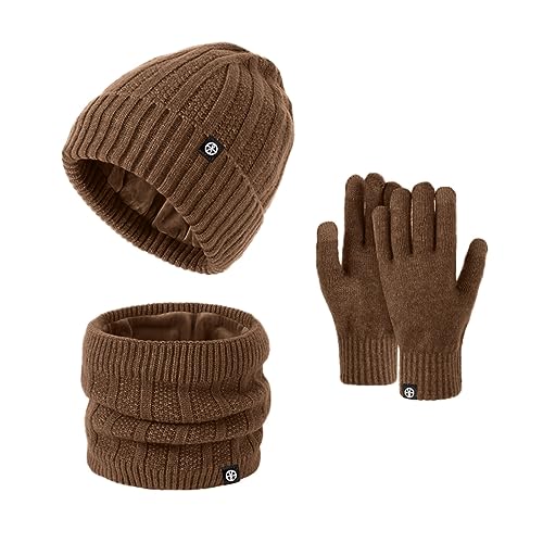 Mütze, Schal & Handschuh-Sets Für Damen Und Herren Mütze Schal Und Touchscreen Handschuhe Set Winterhandschuhe Mit Fleece Gefütterte Bequemer Laden Winter Wintermütze Schlauchschal Warm Beanie von MeiLyviba