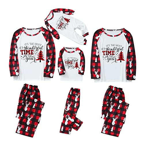 MeiLyviba Weihnachts Pyjama Couple Weihnachtspyjama Familie Set Schlafanzug Lang Outfit Winter Damen Herren Kinder Nachtwäsche Nachthemd Hausanzug Schlafanzüge Family Weihnachts Schlafshirt Sleepwear von MeiLyviba