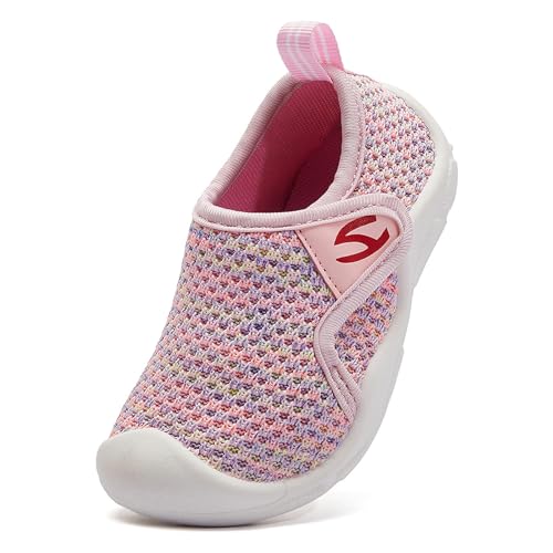 Meik Mangni Kinder Hausschuhe Mädchen Jungen rutschfest Lauflernschuhe Kleinkinder Schuhe Atmungsaktive Pantoffeln Slipper Rosa 20 EU von Meik Mangni