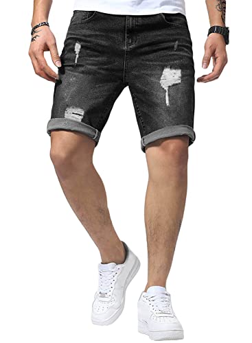 Meilicloth Jeans Shorts Kurze Herren Shorts Sommer Denim Western Casual Schwarz 3XL von Meilicloth