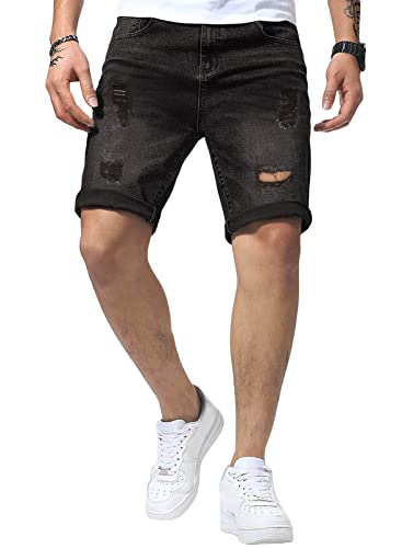 Meilicloth Jeans Shorts Kurze Herren Shorts Sommer Denim Western Casual Schwarz 3XL von Meilicloth