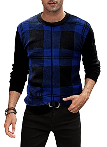 Meilicloth Pullover Herren Winter Rundhals Winterpullover Basic Strickpullover Feinstrick Sweaters Kaschmir Wollpullover Casual Langarmshirts Pullover Männer Pulli Navy blau XXL von Meilicloth