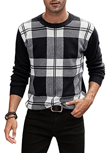 Meilicloth Pullover Herren Winter Rundhals Winterpullover Basic Strickpullover Feinstrick Sweaters Kaschmir Wollpullover Casual Langarmshirts Pullover Männer Pulli Schwarz L von Meilicloth