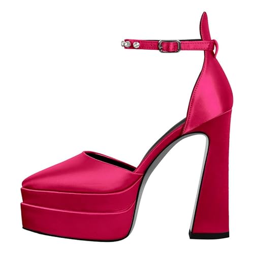 Meinabsatz Damen Extrem High Heel Sandalen Pumps Elegante Spitze Zehenkappe Blockabsatz Doppelplateau Strass Riemen Schnalle Pink 38 EU Meinabsatz Damen Extrem High Heel Sandalen Pumps Elegante Spitze Zehenkappe Blockabsatz Doppelplateau Strass Riemen Schnalle Pink 38 EU von Meinabsatz