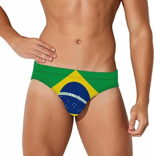 Melbrakin Flagge von Brasilien Herren-Badebekleidung, Slip, Badehose, Triangel-Tanga, Bikini-Badeanzug Melbrakin Flagge von Brasilien Herren-Badebekleidung, Slip, Badehose, Triangel-Tanga, Bikini-Badeanzug von Melbrakin