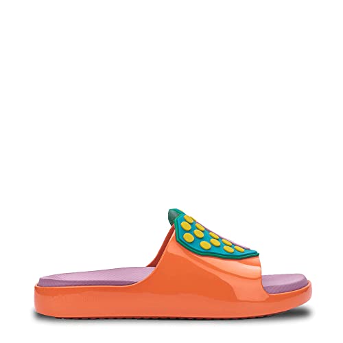 melissa Mini Cloud Slide + Fabula Inf Flache Sandalen für Mädchen, orange, 28/28.5 EU von Melissa