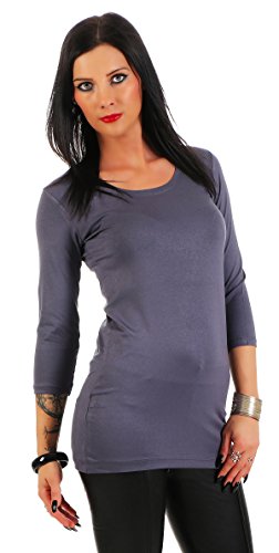 Bali Lingerie - Damen Longshirt 3/4 Arm Shirt Tunika (44-46, Anthrazit) von Mellice