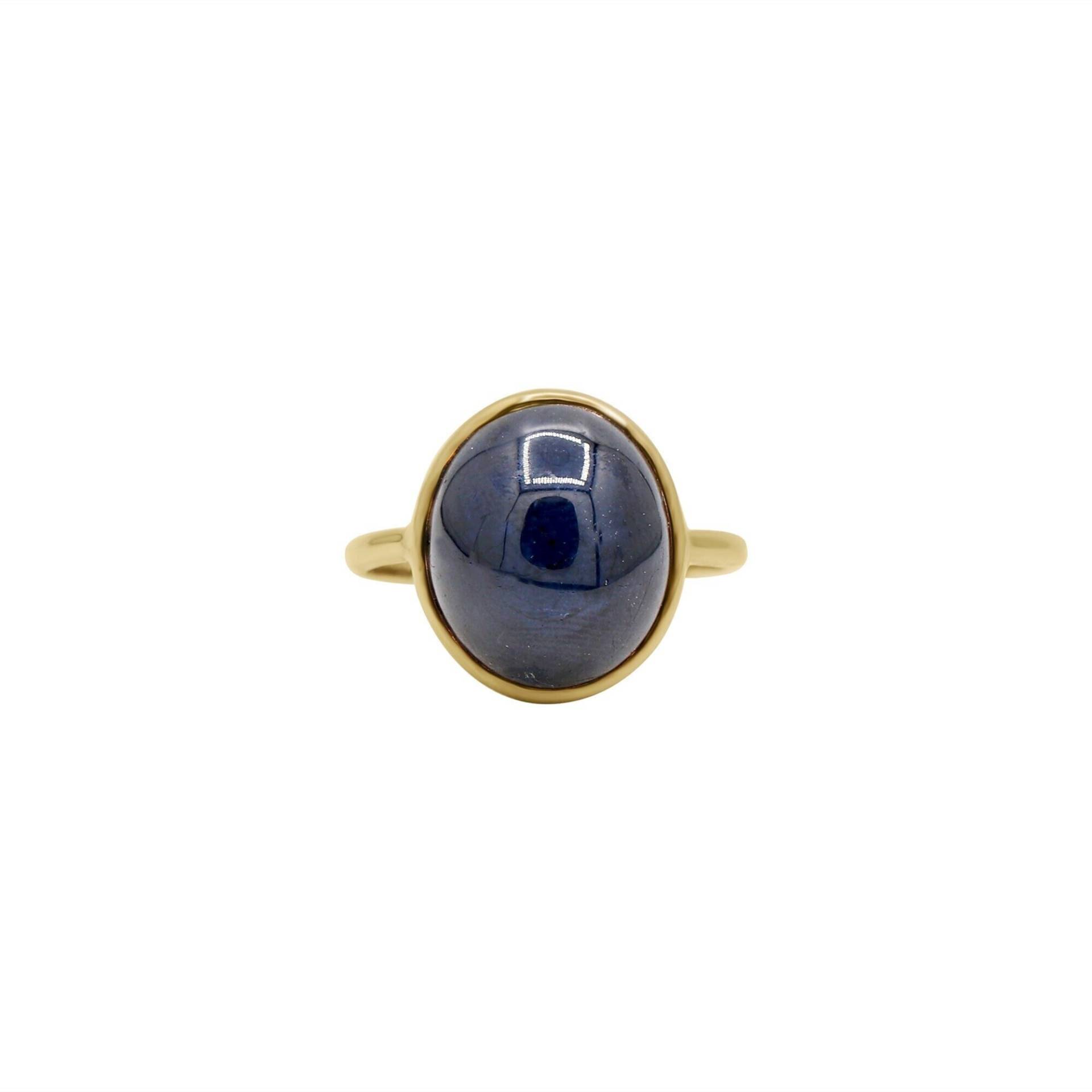 Erstaunlicher Blauer Saphir Top-Qualität Edelstein Ring, Geschenk Artikel Stein Tochter Artikel, Oval Cabochon Ring Verkäufe von Memoriajewels