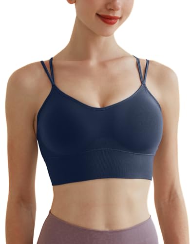 Memoryee Sport BH Damen Große Brüste Push Up Ohne Bügel Kreuz Rücken Rückenfrei Gepolstert Mittlere Unterstützung Crop Top für Yoga Tanz Laufen Radfahren Marine XL Memoryee Sport BH Damen Große Brüste Push Up Ohne Bügel Kreuz Rücken Rückenfrei Gepolstert Mittlere Unterstützung Crop Top für Yoga Tanz Laufen Radfahren Marine XL von Memoryee