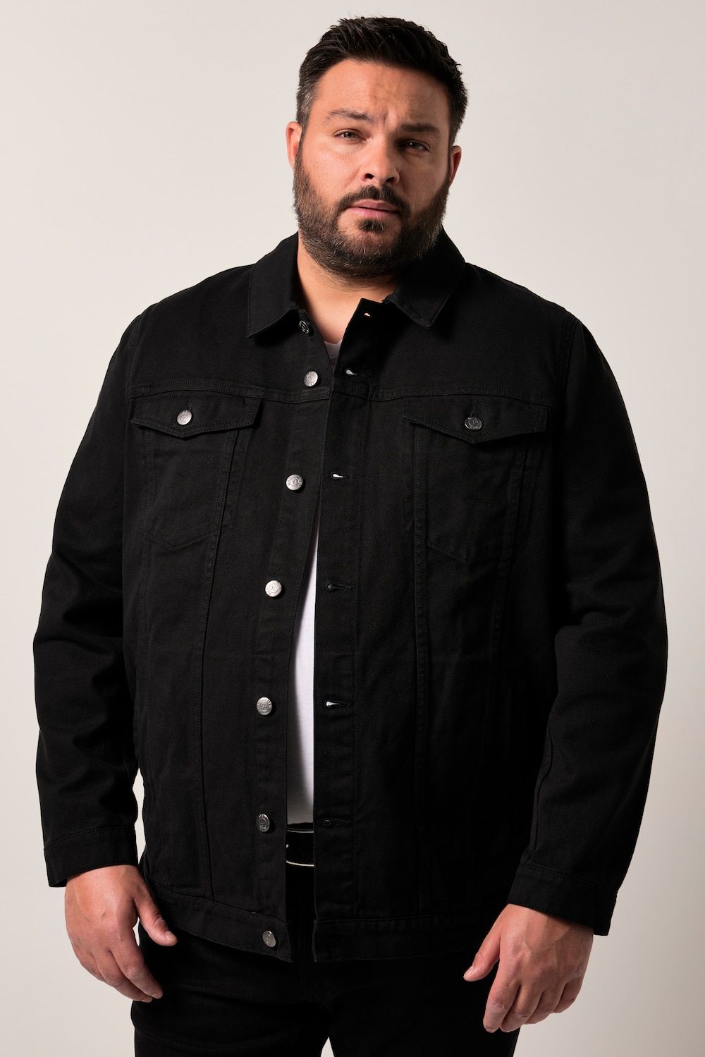 Große Größen Men+ Jeansjacke, Herren, schwarz, Größe: 4XL, Baumwolle, Men Plus Große Größen Men+ Jeansjacke, Herren, schwarz, Größe: 4XL, Baumwolle, Men Plus von Men Plus