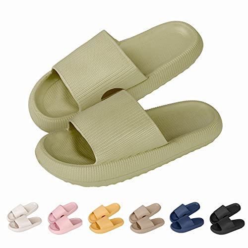 Menore Badelatschen für Damen Herren Badeschlappen Hausschuhe Schnell trocknende Rutschfeste Pantoffeln Wolkenschuhe Sommer Cozy Slippers Dusche Strand Pool von Menore