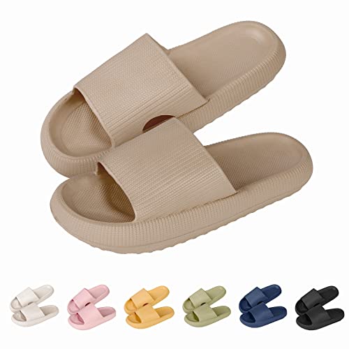 Menore Badelatschen für Damen Herren Badeschlappen Hausschuhe Schnell trocknende Rutschfeste Pantoffeln Wolkenschuhe Sommer Cozy Slippers Dusche Strand Pool von Menore