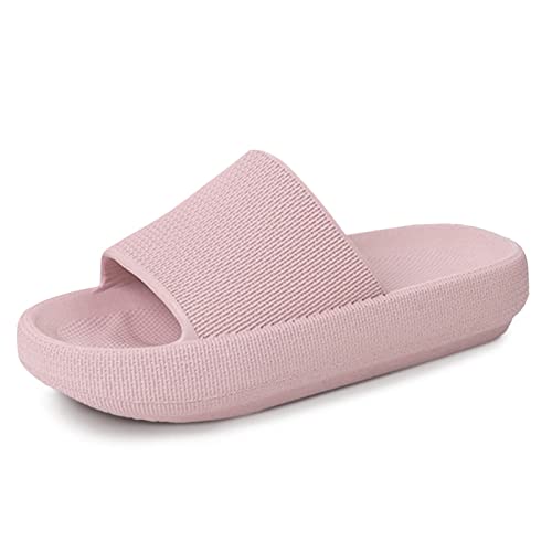 Menore Herren Damen Badeschuhe Badeschlappen Slippers Sommer Cloudyzz Schlappen Hausschuhe Home Slippers Rutschfeste Pantoletten Badelatschen Strand Sandale Indoor & Outdoor Nude Pink 37/38 EU von Menore