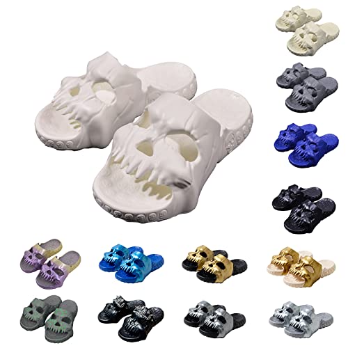 Menore Totenkopf Hausschuhe Schädel Schlappen Damen Herren EVA Sandalen mit dicken Sohlen Indoor Outdoor Sommer Badezimmer Pool Strand von Menore