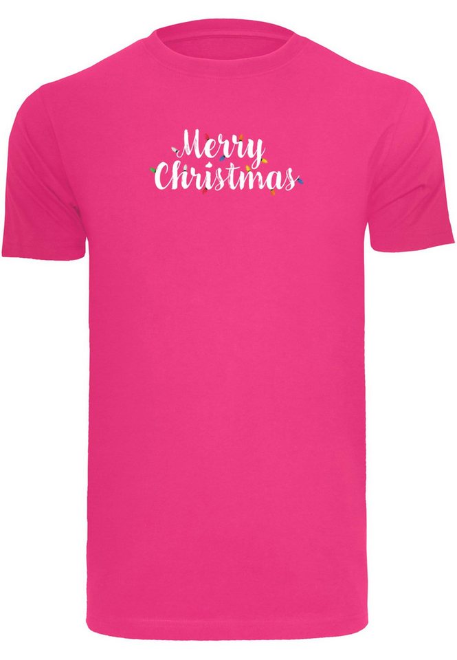 Merchcode T-Shirt Merchcode Herren Merry Christmas Lights T-Shirt Round Neck (1-tlg) von Merchcode