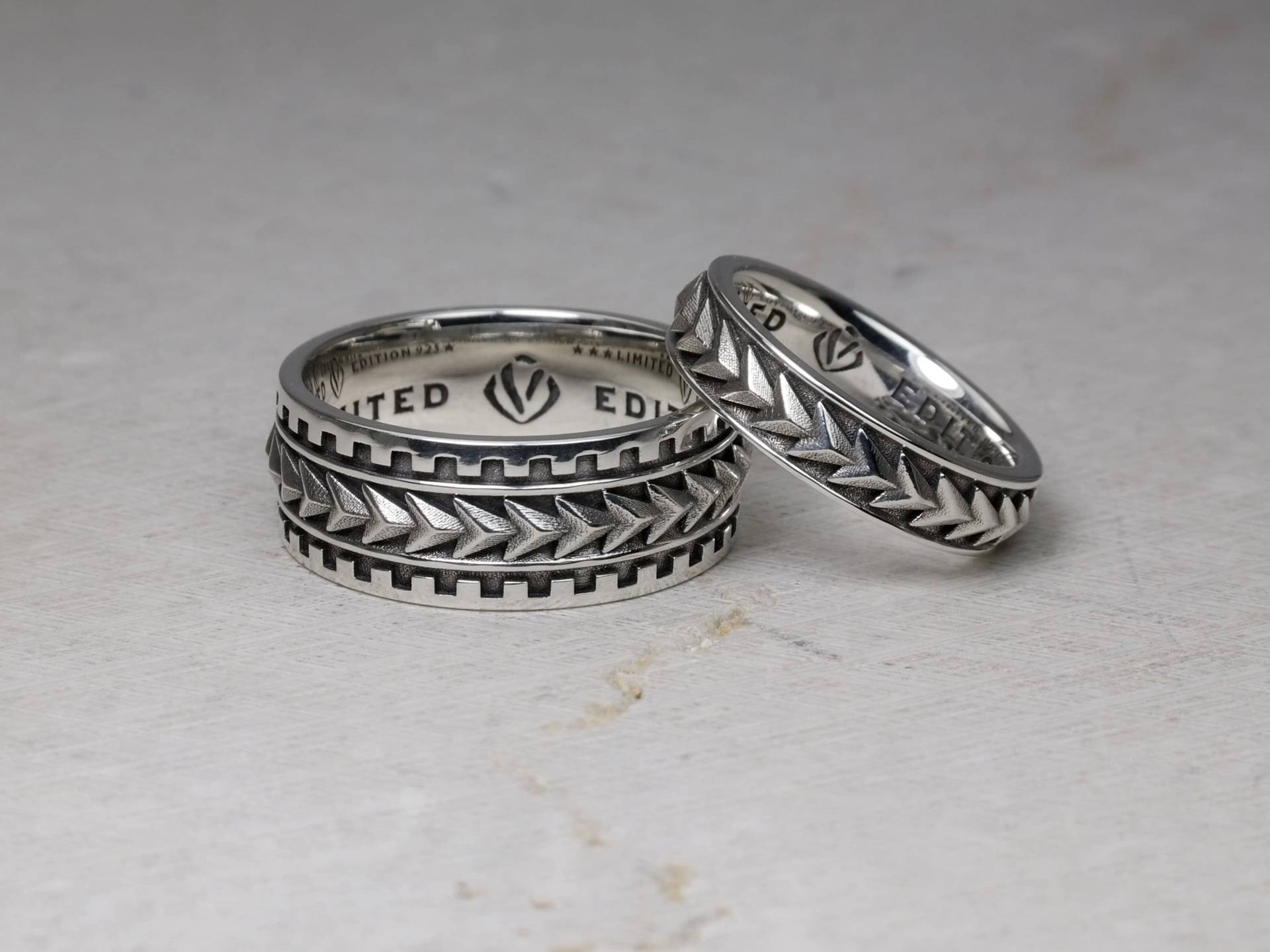 Pfeil Band Ring, Männer Frauen Hochzeitsringe, Sterling Silber 925, Samoan, Dreieck, Maori, Polynesier, Bague De Mariage, Dreieck Tattoo von MeriFineJewelry