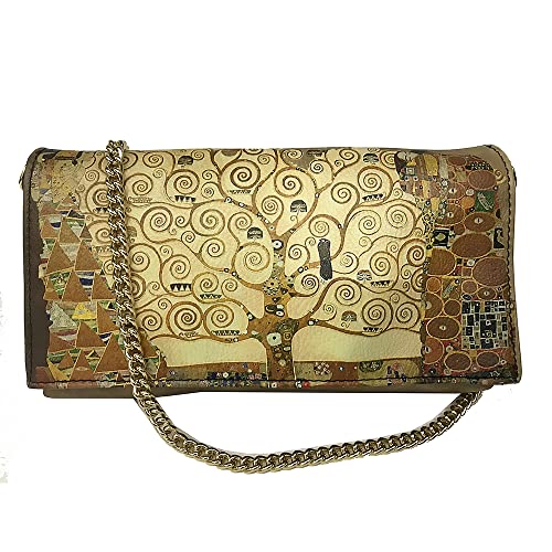 Merinda Clutch Klimt, Baum des Lebens, Klimt Tasche, Clutch Kunst, mehrfarbig von Merinda