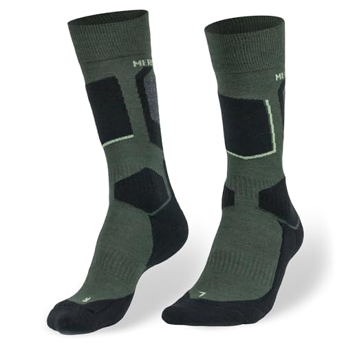 Merino Wandersocken - Trekkingsocken aus Merinowolle - Damen & Herren - Anti-Blasen-Polsterung - Gr. 45-47 von Merino & More