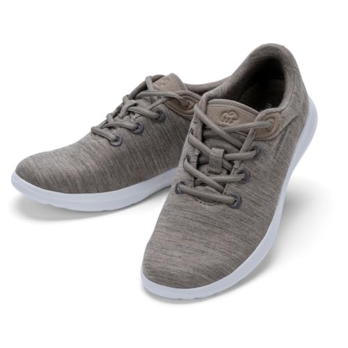 Merinos Damenschuhe Sneaker Lace Up Bequeme Sportschuhe aus Merinowolle Beige Damen Breite Ausführung Größe 39 Freizeitschuhe elegant und bequem Wolle von Merinos