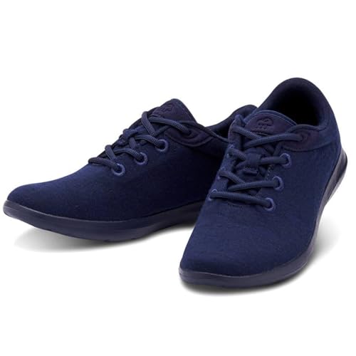 Merinos Damenschuhe Sneaker Lace Up Bequeme Sportschuhe aus Merinowolle Dunkelblau Damen Größe 41 Freizeitschuhe elegant und bequem Wolle von Merinos