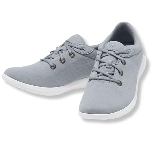 Merinos Damenschuhe Sneaker Lace Up Bequeme Sportschuhe aus Merinowolle Hellgrau Damen Größe 40 Freizeitschuhe elegant und bequem Wolle von Merinos