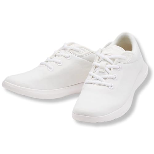 Merinos Damenschuhe Sneaker Lace Up Bequeme Sportschuhe aus Merinowolle Weiß Damen Größe 40 Freizeitschuhe elegant und bequem Wolle von Merinos