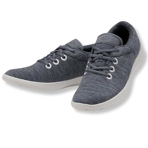 Merinos Herrenschuhe Sneaker Lace Up Bequeme Sportschuhe aus Merinowolle Freizeitschuhe für Herren Dunkelgrau Größe 46 von Merinos