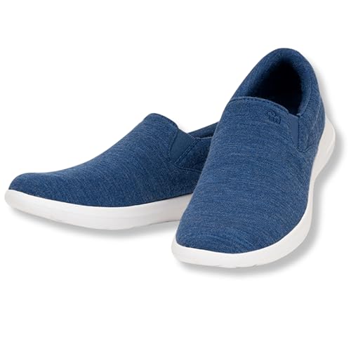 Merinos Herrenschuhe Sneaker Slip-On Bequeme Sportschuhe aus Merinowolle Freizeitschuhe bequem Herren Slipper Jeansblau Größe 42 von Merinos