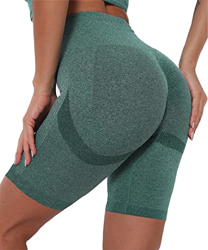 Merlvida Damen Scrunch Butt Sport Shorts Seamless Gym Leggings High Waist Kurz Hose Push Up Sporthose Blickdicht Radlerhose für Biker Yoga Fitness Workout von Merlvida