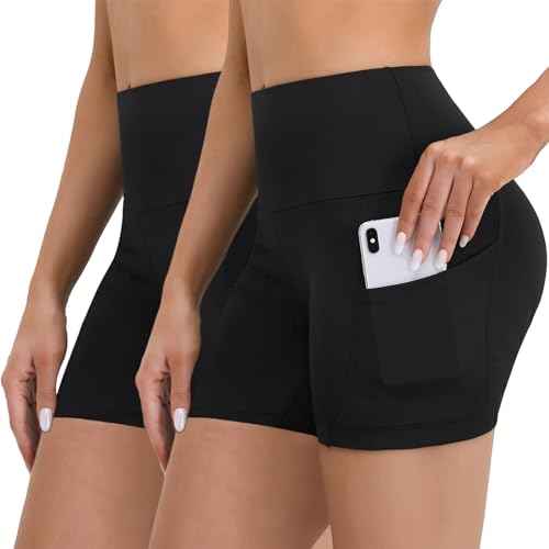 Merlvida Kurze Leggings Damen High Waist Radlerhose mit Taschen Blickdichte Kurze Hose Bauchweg Gym Shorts Sport Laufhose Kurz für Yoga Fitness Biker von Merlvida