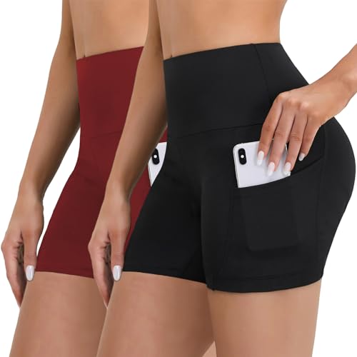 Merlvida Kurze Leggings Damen High Waist Radlerhose mit Taschen Blickdichte Kurze Hose Bauchweg Gym Shorts Sport Laufhose Kurz für Yoga Fitness Biker von Merlvida