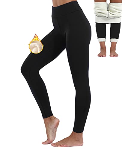 Merlvida Thermoleggins für Damen Verdickte Fleece Gefütterte Leggins High Waist Thermo Leggings Winter Warme Strumpfhose Schlanke Hose Blickdicht Sportleggins Jogginghose Yogahose Lang von Merlvida