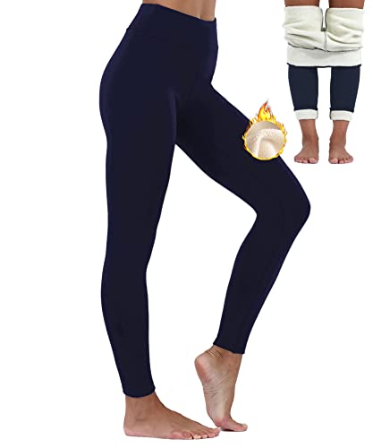 Merlvida Thermoleggins für Damen Verdickte Fleece Gefütterte Leggins High Waist Thermo Leggings Gefüttert Damen Winter Warme Strumpfhose Schlanke Hose Blickdicht Sportleggins Jogginghose Yogahose Lang von Merlvida