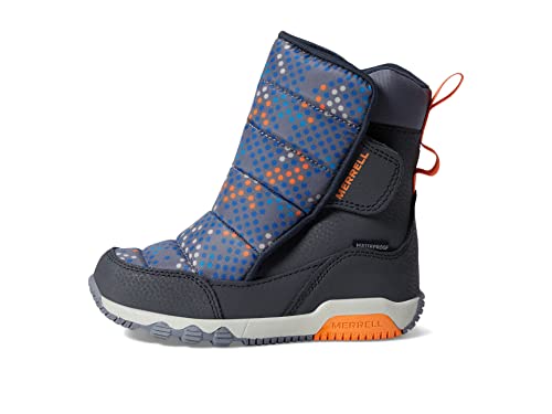 Merrell Free Roam Puffer Schneestiefel für Kinder, Unisex, wasserdicht, Marineblau/mehrfarbig, 1 US Big Kid von Merrell